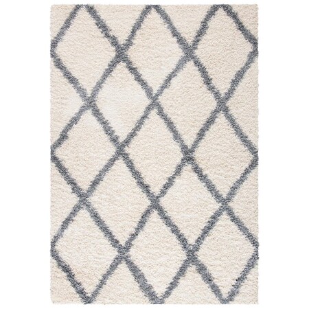 Safavieh Venus Shag Power Loomed Rectangle Shag Rug; Ivory & Grey - 2 ft. -7 in. x 5 ft. VNS681A-3